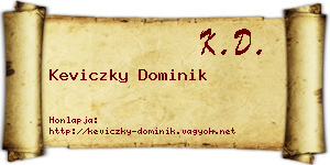 Keviczky Dominik névjegykártya