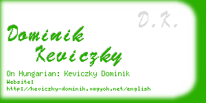 dominik keviczky business card